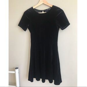 Black velvet skater dress